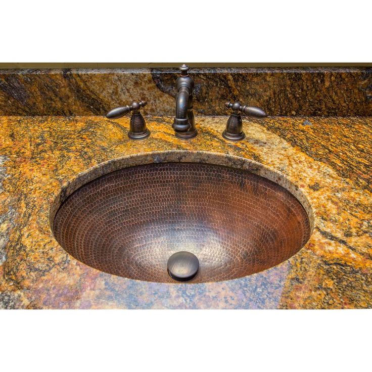 Premier Copper Products Under-Counter Oval Hammered Copper Bathroom Sink in Oil Rubbed Bronze