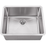 Undermount 16-Gauge Stainless Steel 23 in. 0-Hole Single Bowl Bar Sink with Grid and Drain Assembly
