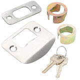Castle Satin Nickel Keypad Deadbolt with Hartford Stain Nickel Hall and Closet Passage Knob