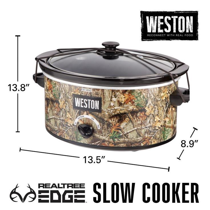 Realtree Edge 5 Qt. Camouflage Slow Cooker with Lid Strap