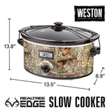 Realtree Edge 5 Qt. Camouflage Slow Cooker with Lid Strap