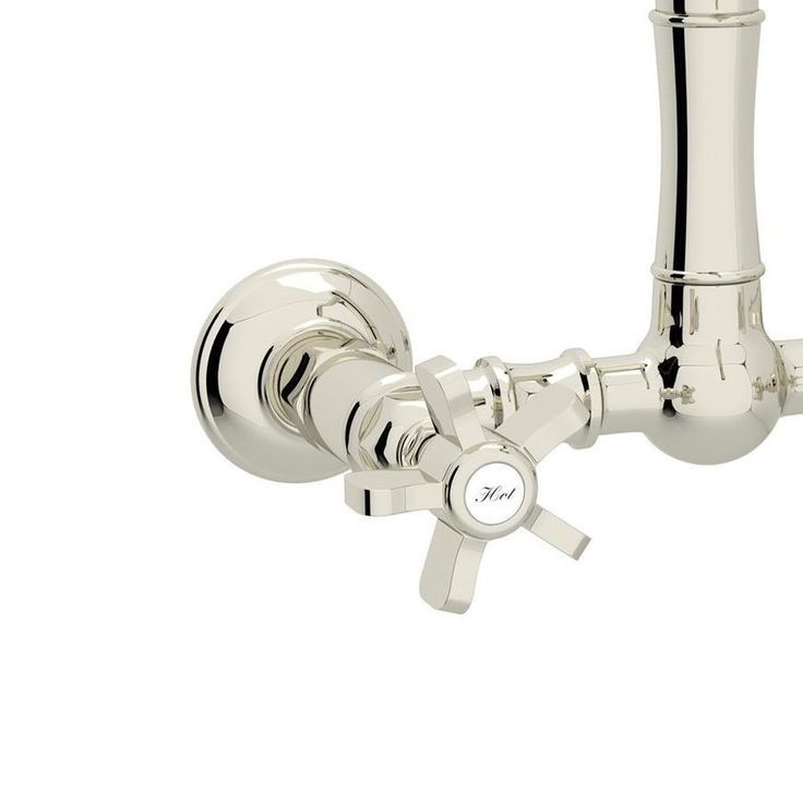Rohl Country Kitchen Polished Nickel 2-Handle Wall-Mount Bridge Handle Kitchen Faucet