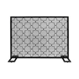 Alleghany Modern Black and Brushed Gold Single Panel Iron Fire Screen - Super Arbor