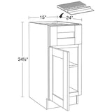 Home Decorators Collection Washington 15 W in. x 24 D in. x 34.5 in. H Vessel Blue Plywood Shaker Assembled Base Kitchen Cabinet Left Knife Block