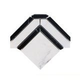 Giorbello (Sample) Black and White 3-in x 3-in Polished Marble Mixed Pattern Marble Look Floor and Wall Tile