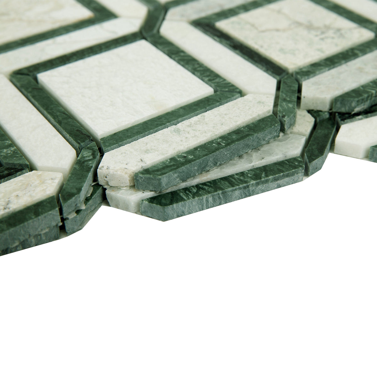 Giorbello Ming Green 12-in x 12-in Polished Natural Stone Marble Mixed Pattern Marble Look Floor and Wall Tile (5-sq. ft/ Carton)