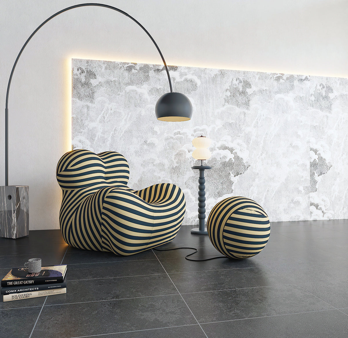 Giorbello Melange Black 24-in x 24-in Matte Porcelain Stone Look Floor and Wall Tile (16-sq. ft/ Carton)