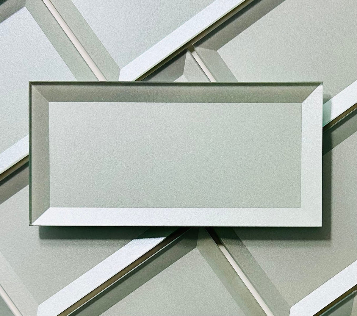 Abolos Secret Dimensions Arctic blue/glossy 3-in x 6-in Glossy Glass Subway Peel and stick Wall Tile product image