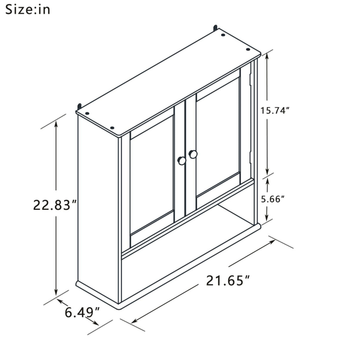 Maocao Hoom 6.5-in x 22.83-in x 21.65-in White Bathroom Wall Cabinet