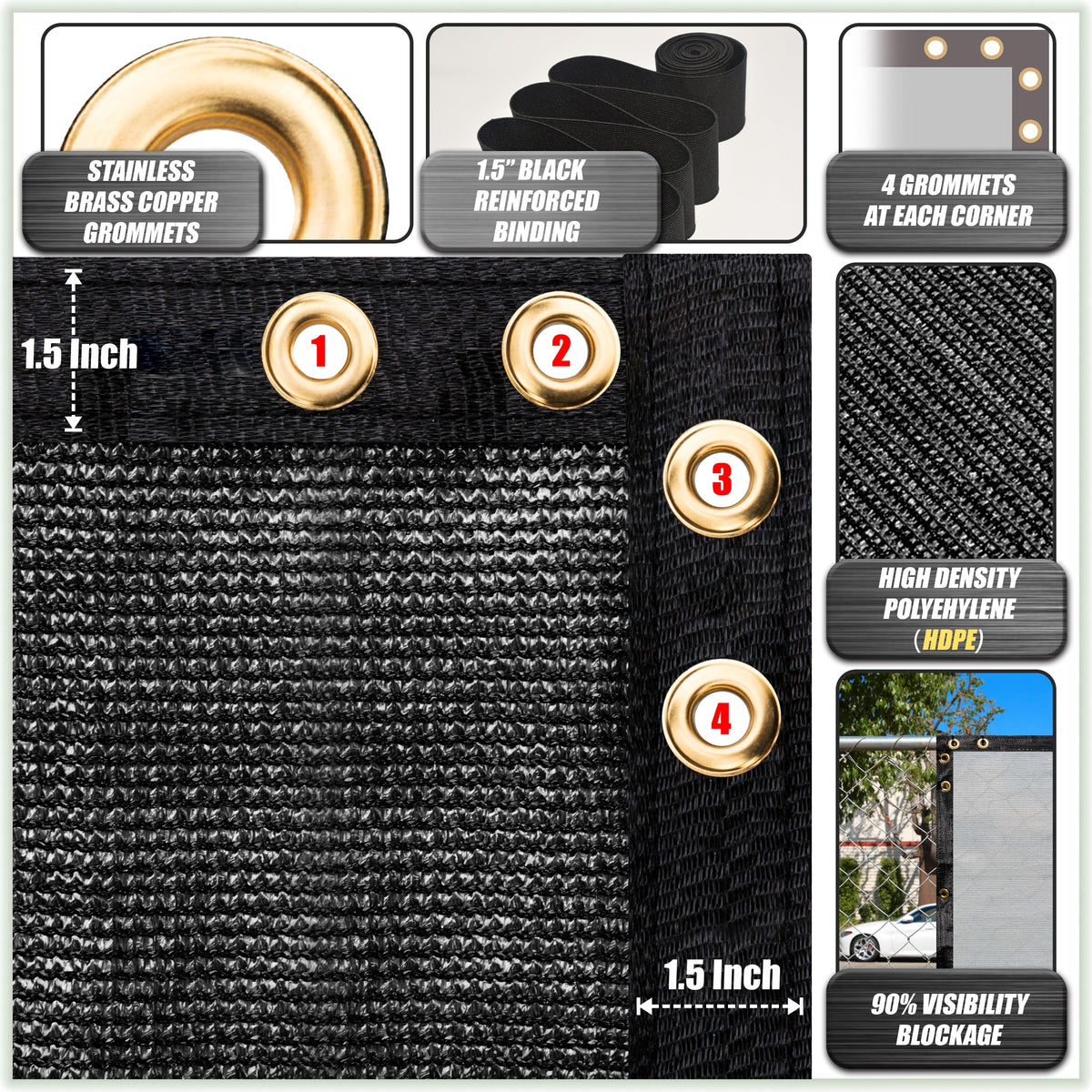 ColourTree 4-ft H Hdpe Chain Link Fence Screen