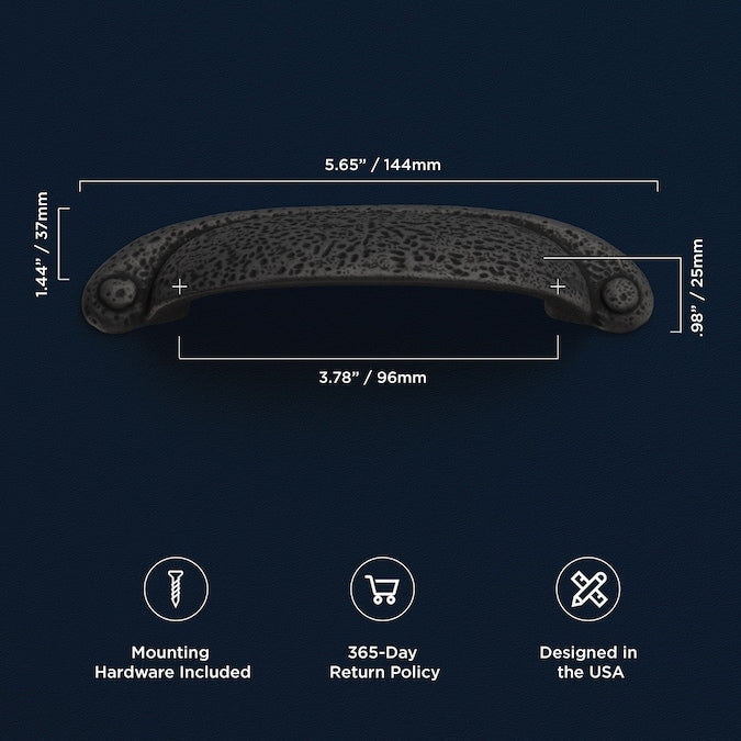 Hickory Hardware Refined Rustic 3-in or 3-3/4-in (96mm) Center to Center Dual Mount Oval Cup Drawer Pull