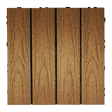 NewTechWood 36-in x 12-in 5-Pack Peruvian Teak Prefinished Composite Deck Tile (15-sq ft)