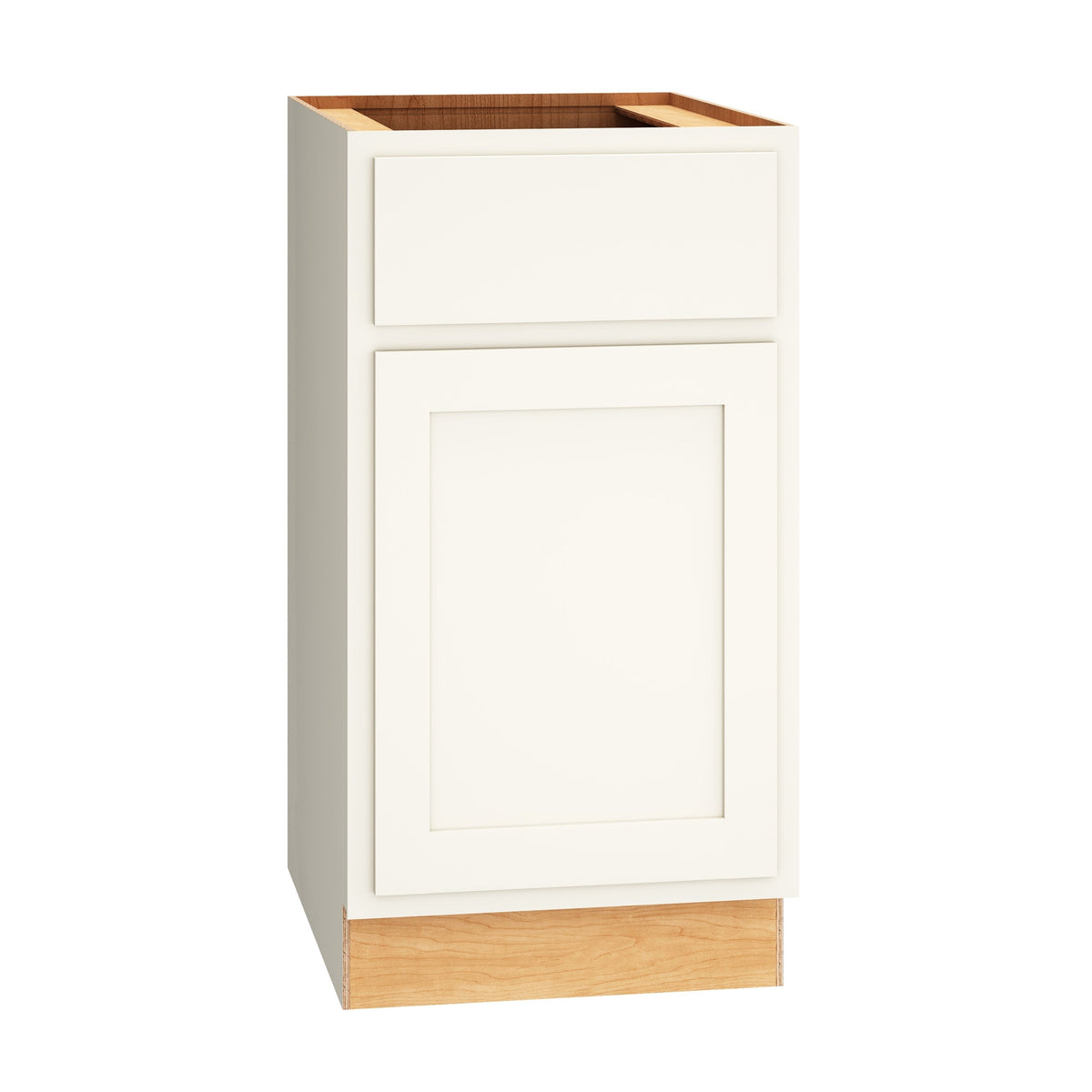 Diamond Express Jamestown 18-in W x 34.5-in H x 24-in D White Partial Overlay 1-Drawer Base Fully Assembled Plywood Cabinet (Recessed Panel Shaker Style)