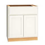 Diamond Express Jamestown 30-in W x 34.5-in H x 24-in D White Partial Overlay 1-Drawer Base Fully Assembled Plywood Cabinet (Recessed Panel Shaker Style)