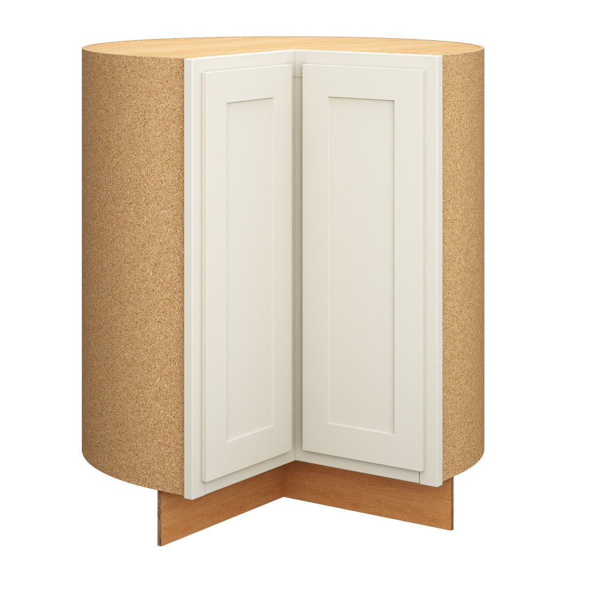 Diamond Express Jamestown 36-in W x 34.5-in H x 24-in D White Partial Overlay Lazy Susan Corner Base Fully Assembled Plywood Cabinet (Recessed Panel Shaker Style)