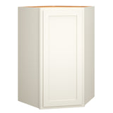 Diamond Express Jamestown 42-in W x 42-in H x 24-in D White Partial Overlay Diagonal Corner Wall Fully Assembled Plywood Cabinet (Recessed Panel Shaker Style)