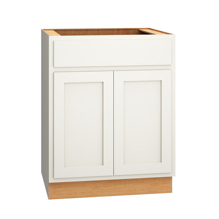 Diamond Express Jamestown 27-in W x 34.5-in H x 24-in D White Partial Overlay Sink Base Fully Assembled Plywood Cabinet (Recessed Panel Shaker Style)