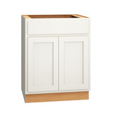 Diamond Express Jamestown 27-in W x 34.5-in H x 24-in D White Partial Overlay 1-Drawer Base Fully Assembled Plywood Cabinet (Recessed Panel Shaker Style)