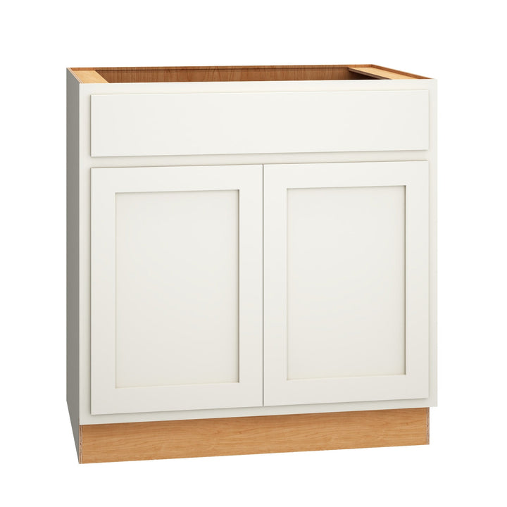 Diamond Express Jamestown 33-in W x 34.5-in H x 24-in D White Partial Overlay Sink Base Fully Assembled Plywood Cabinet (Recessed Panel Shaker Style)