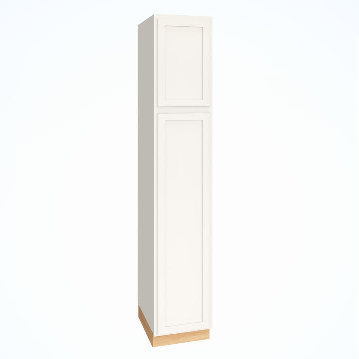 Diamond Express Jamestown 18-in W x 93-in H x 24-in D White Partial Overlay Pantry Fully Assembled Plywood Cabinet (Recessed Panel Shaker Door Style)