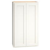 Diamond Express Jamestown 24-in W x 42-in H x 12-in D White Partial Overlay Wall Fully Assembled Plywood Cabinet (Recessed Panel Shaker Door Style)