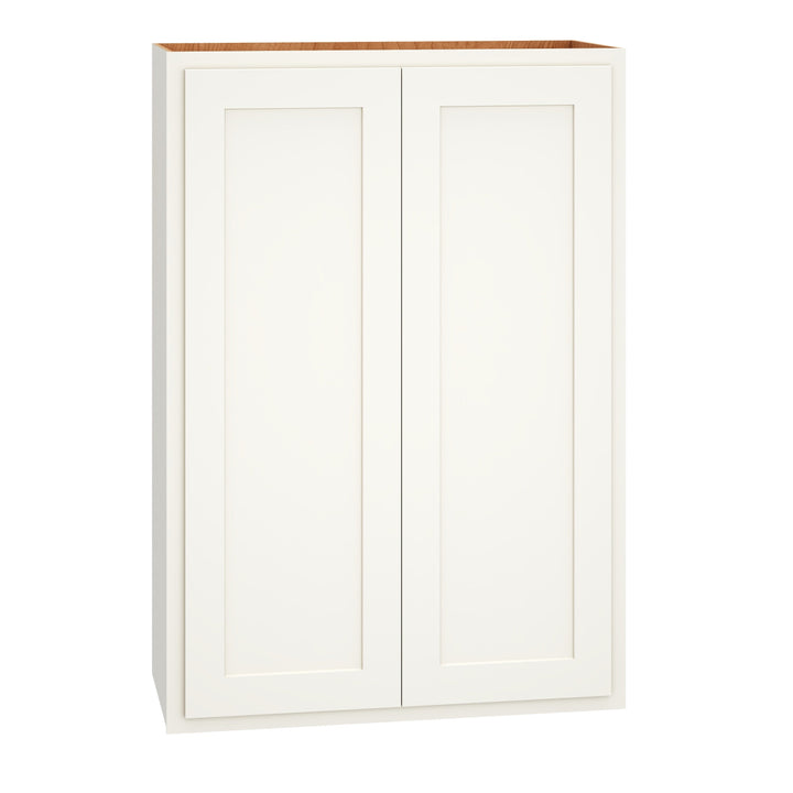 Diamond Express Jamestown 27-in W x 39-in H x 12-in D White Partial Overlay Wall Fully Assembled Plywood Cabinet (Recessed Panel Shaker Door Style)