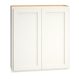 Diamond Express Jamestown 33-in W x 36-in H x 12-in D White Partial Overlay Wall Fully Assembled Plywood Cabinet (Recessed Panel Shaker Door Style)