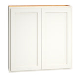 Diamond Express Jamestown 36-in W x 36-in H x 12-in D White Partial Overlay Wall Fully Assembled Plywood Cabinet (Recessed Panel Shaker Door Style)