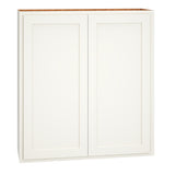 Diamond Express Jamestown 36-in W x 39-in H x 12-in D White Partial Overlay Wall Fully Assembled Plywood Cabinet (Recessed Panel Shaker Door Style)