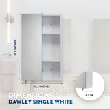 Croydex 16-in x 26-in Surface Mount White Mirrored Medicine Cabinet