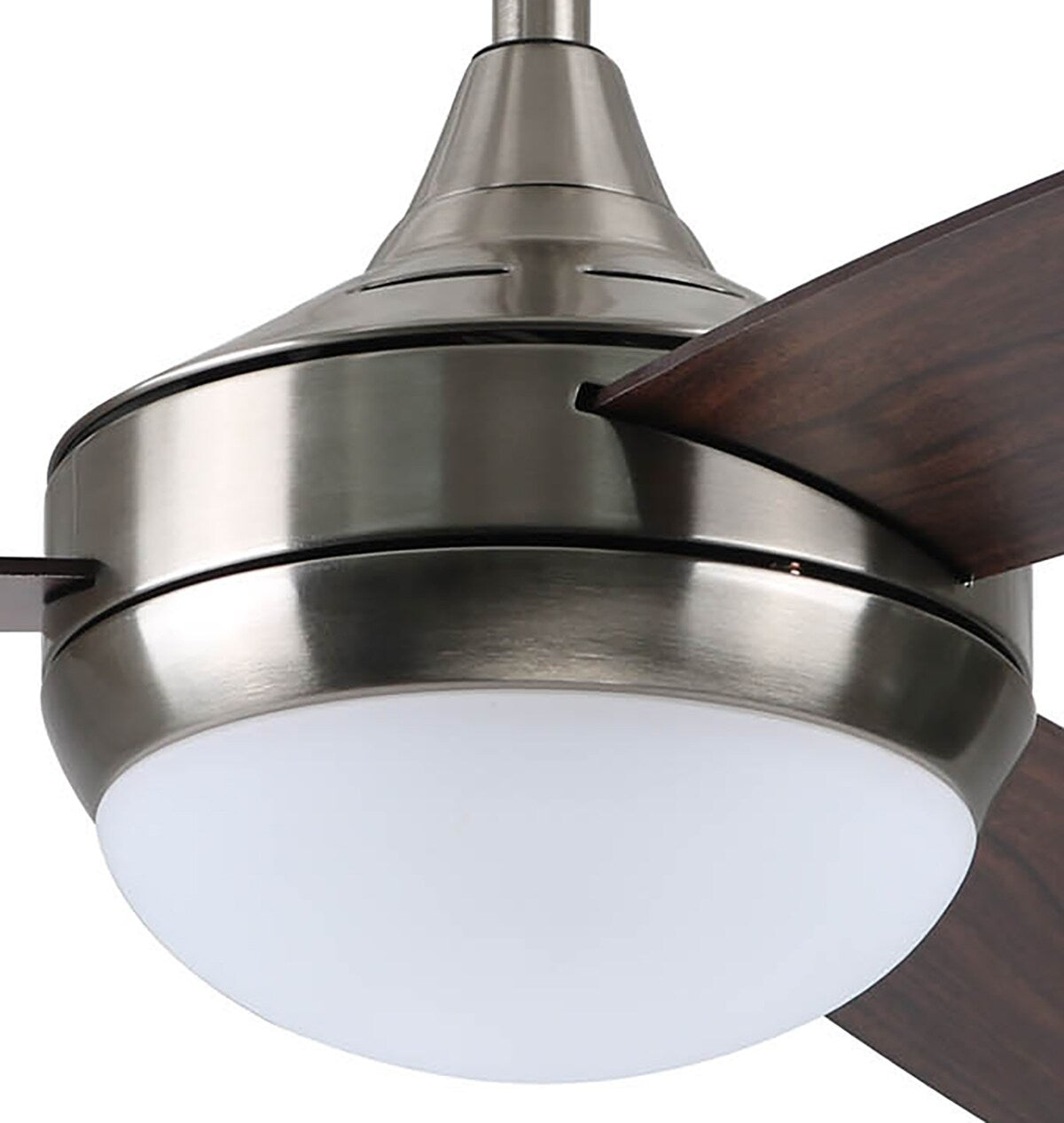 Harbor Breeze Beach Creek 44-in Brushed Nickel Integrated LED Indoor Ceiling Fan with Light & Remote, 3-Blade