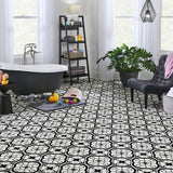 STAINMASTER (Sample) Bilbao Tile Waterproof Patterned Look Glue-Down Sheet Vinyl, 6-in x 9-in, 9.84-mil Wear Layer
