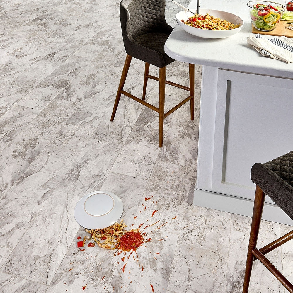 STAINMASTER Grove Park Marble Look Sheet Vinyl Flooring, 12-ft Width, Cut-to-Length, Low-Gloss Finish