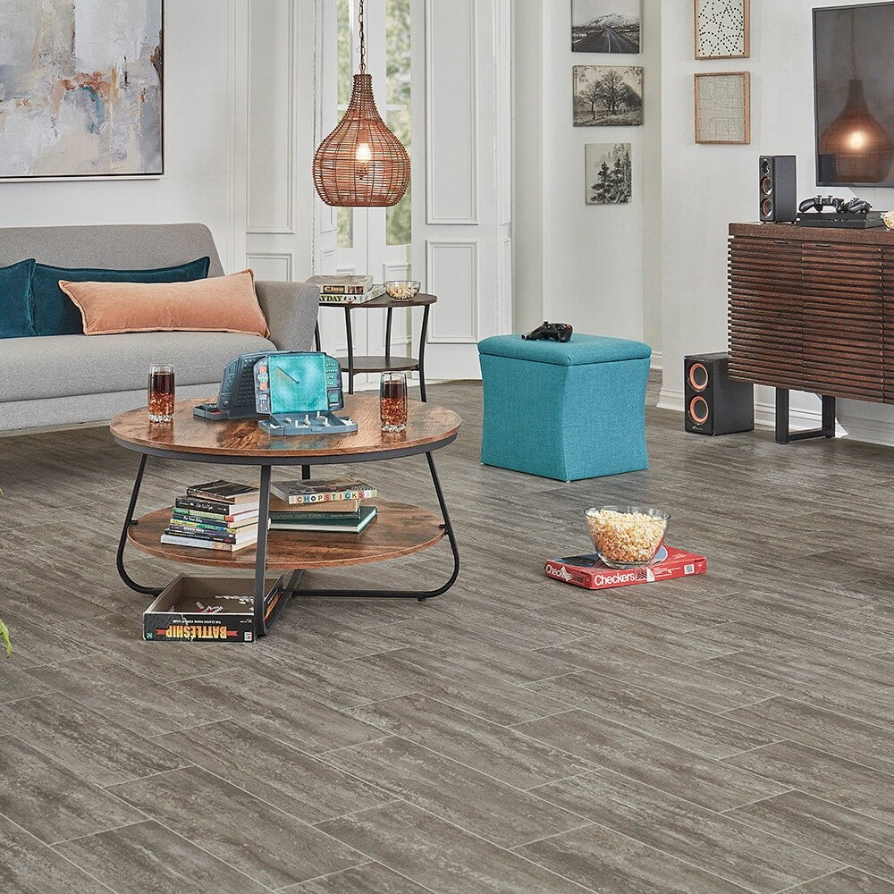 STAINMASTER Soho Limestone Stone Look 12-ft W x Cut-to-Length Waterproof Sheet Vinyl Flooring