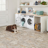 STAINMASTER (Sample) Midtown Slate Waterproof Marble-Look Glue-Down Sheet Vinyl Flooring Sample