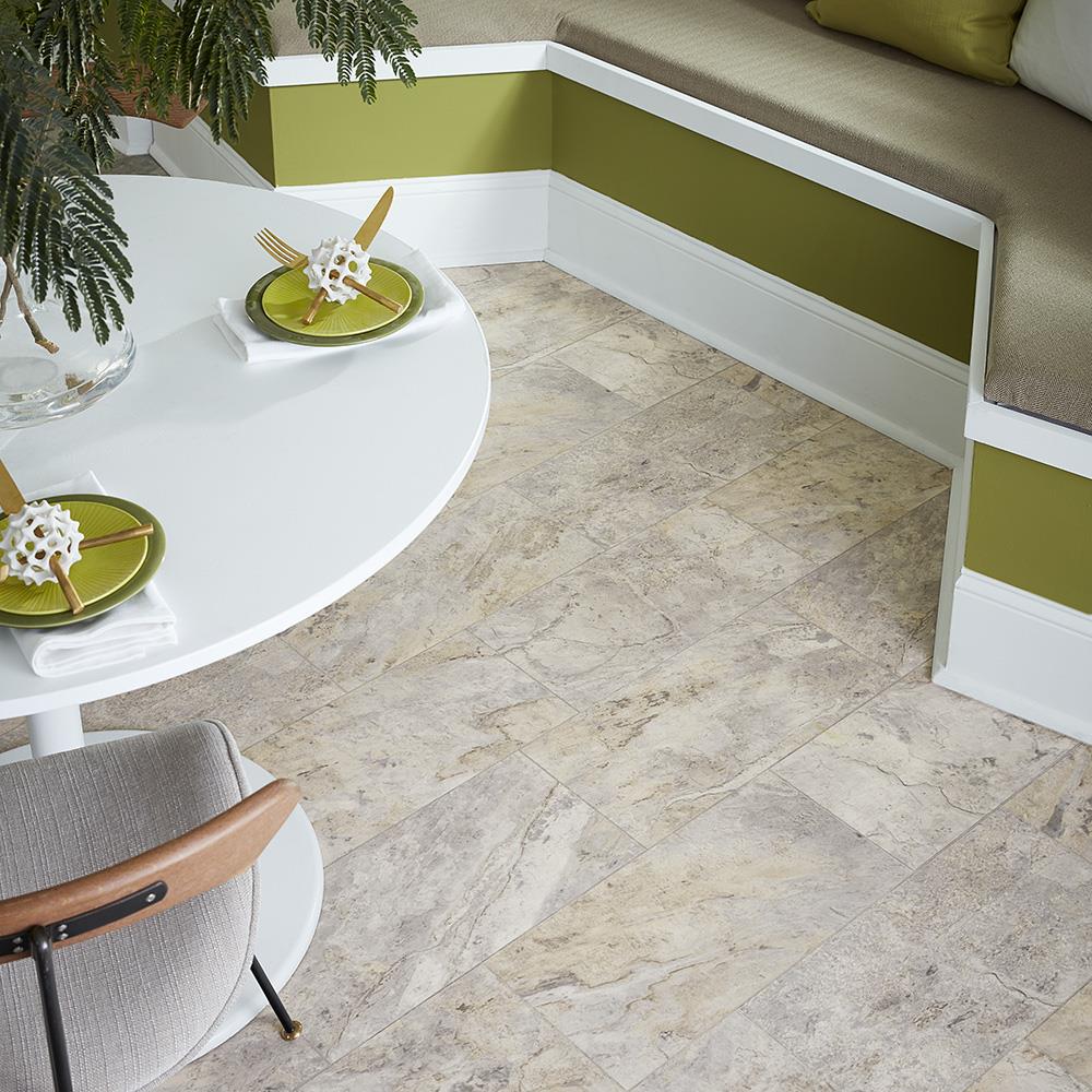STAINMASTER Midtown Slate Marble Look Sheet Vinyl, 12-ft W, Cut-to-Length, Low-Gloss, 100-Gauge