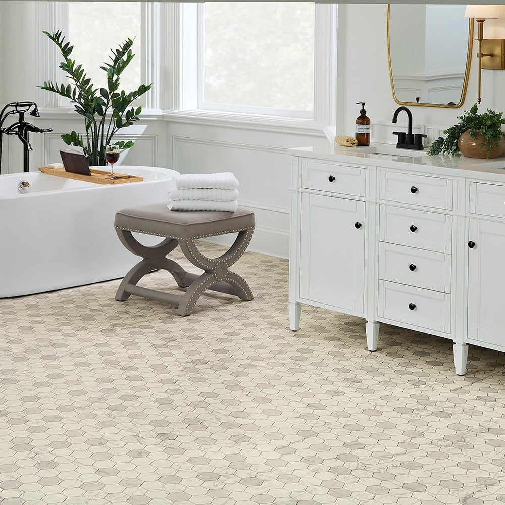 STAINMASTER Sutton Place Marble 12-ft W Cut-to-Length Waterproof Low-Gloss Sheet Vinyl Flooring, 9.84-mil Wear Layer
