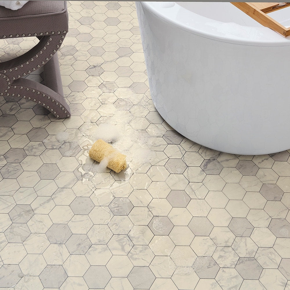 STAINMASTER Sutton Place Marble 12-ft W Cut-to-Length Waterproof Low-Gloss Sheet Vinyl Flooring, 9.84-mil Wear Layer