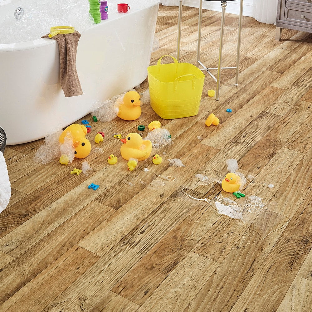 STAINMASTER 12-ft W x Cut-to-Length Saddle Ridge Pine Wood Look Low-Gloss Finish Sheet Vinyl
