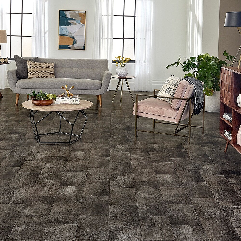 STAINMASTER Smokey Sandstone 9.84-mil x 12-ft W Waterproof Cut-to-Length Vinyl Sheet Flooring