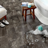 STAINMASTER 12-ft W x Cut-to-Length Smokey Sandstone Wood Look Low-Gloss Sheet Vinyl Flooring