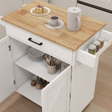Bybafun White Mdf Base with Mdf Top Rolling Kitchen Island (17.7-in x 32.9-in x 36.1-in)