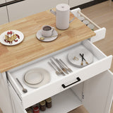 Bybafun White Mdf Base with Mdf Top Rolling Kitchen Island (17.7-in x 32.9-in x 36.1-in)