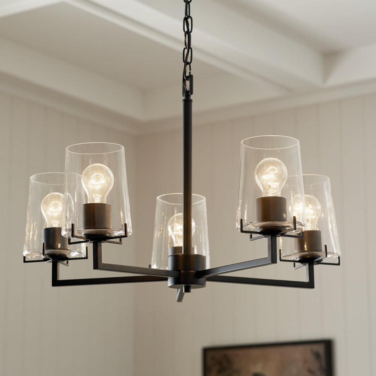 Kichler Birk 5-Light Black Farmhouse Chandelier