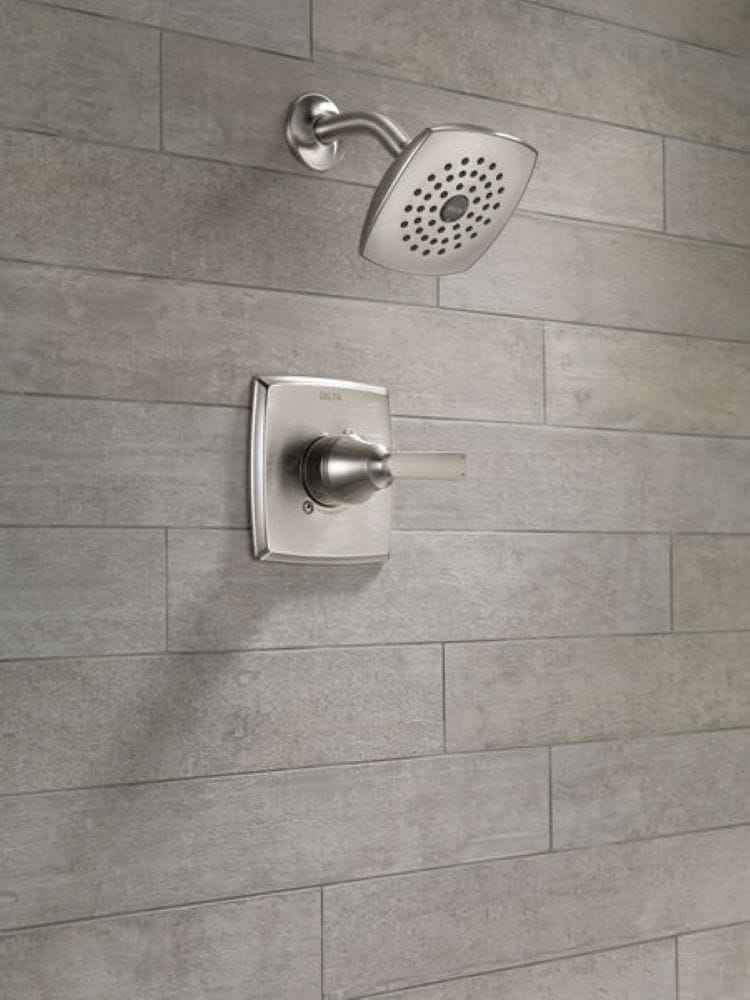 Delta Ashlyn Stainless 1-Handle Single-Function Shower Faucet Trim Kit, 5.25-in Square Head