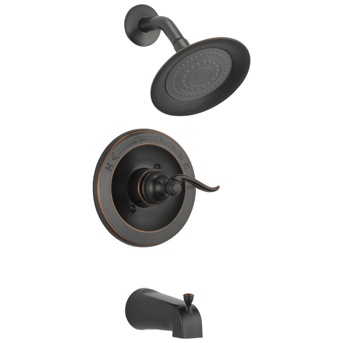 Delta Windemere Oil-Rubbed Bronze 1-Handle Bathtub and Shower Faucet Trim Kit, 6-in Showerhead