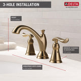 Delta Linden Champagne Bronze 2-Handle Widespread WaterSense Bathroom Sink Faucet with Drain