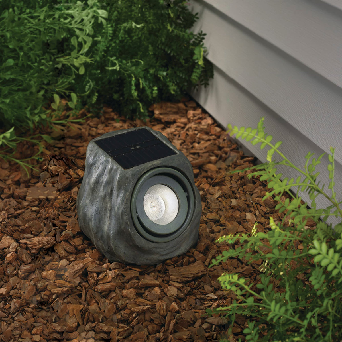 Portfolio 30-Lumen Grey Solar LED Landscape Flood Light