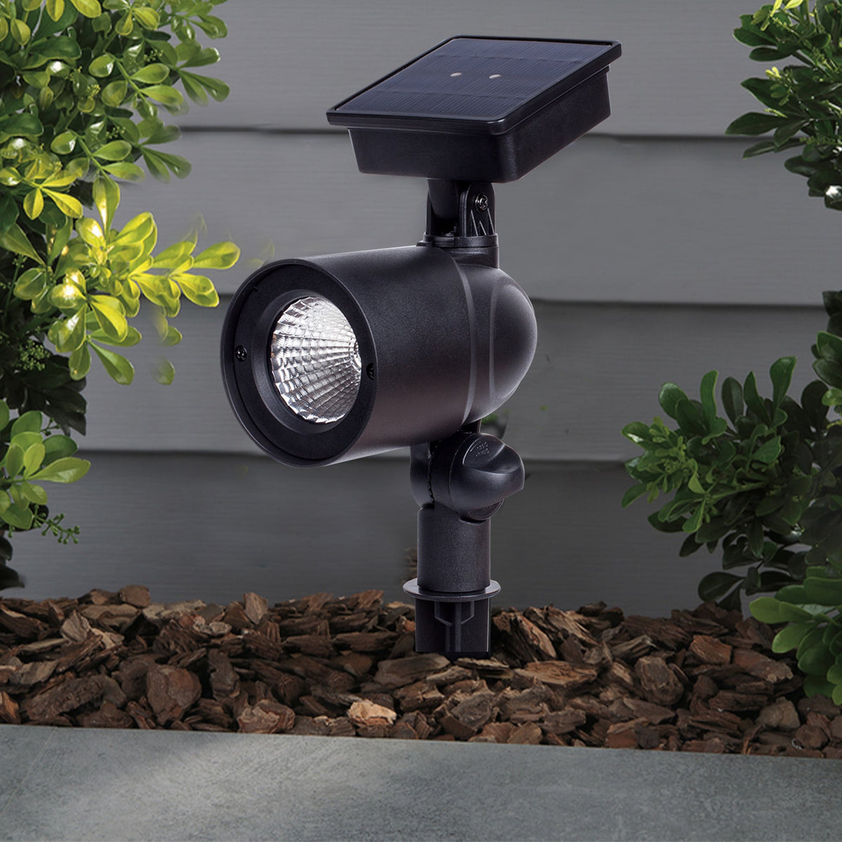Portfolio 20-Lumen Black Solar LED Landscape Flood Light