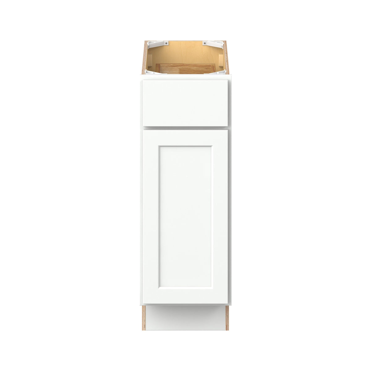 Hugo&Borg PRO Glendale 12-in W x 34.5-in H x 24-in D Pure White 1-Drawer Base Ready To Assemble Plywood Cabinet (Recessed Panel Shaker Style)